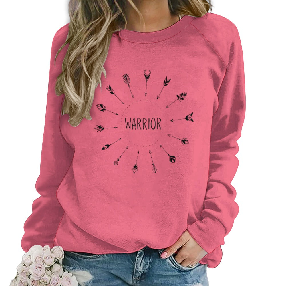 Women's Warrior Arrows Letter Print Sweatshirt Pullover