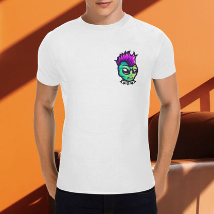 Men's Alien Punk Safety Pin Print Cotton T-shirt Front and Back Design