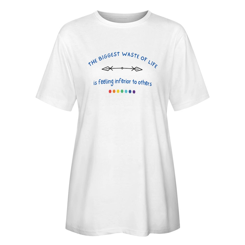 Women's Biggest Waste of Life Letter Print Cotton T-Shirt