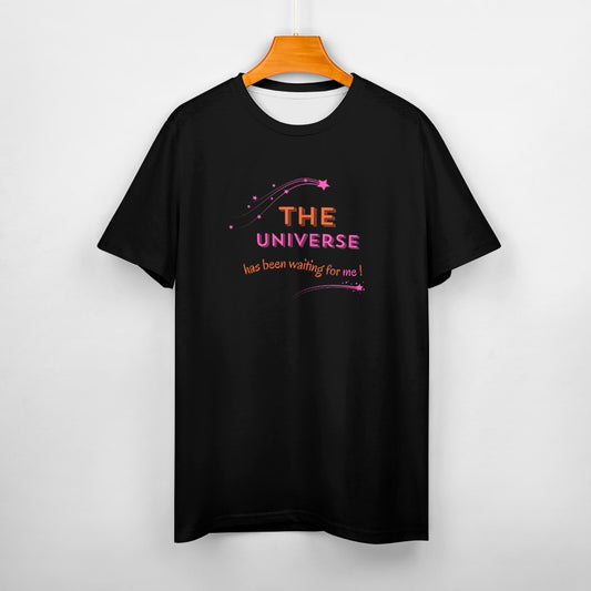 Women's The Universe Has Been Waiting For Me Print Cotton T-shirt