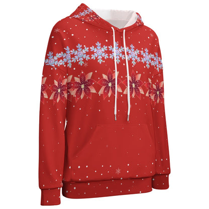 Women's Christmas Snowflake Flower Dropped Sleeve Hoodie